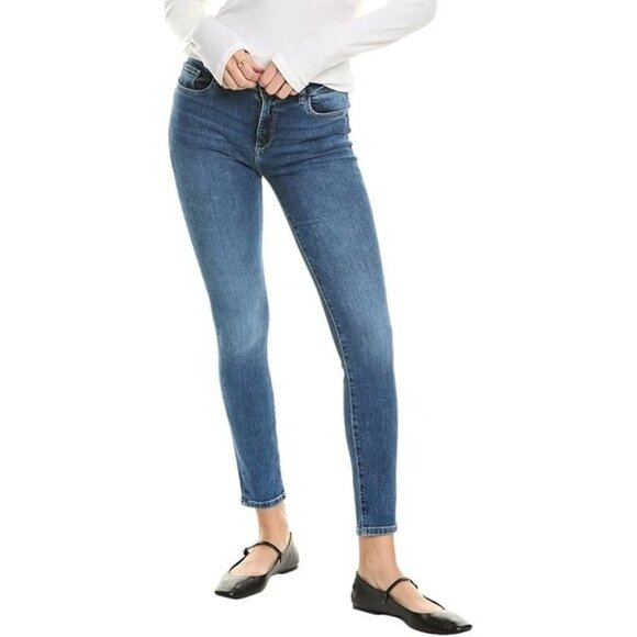 DL1961 Florence Instasculpt Cropped Jeans Women 27 Stretch Denim Skinny Leg Blue - Picture 2 of 14
